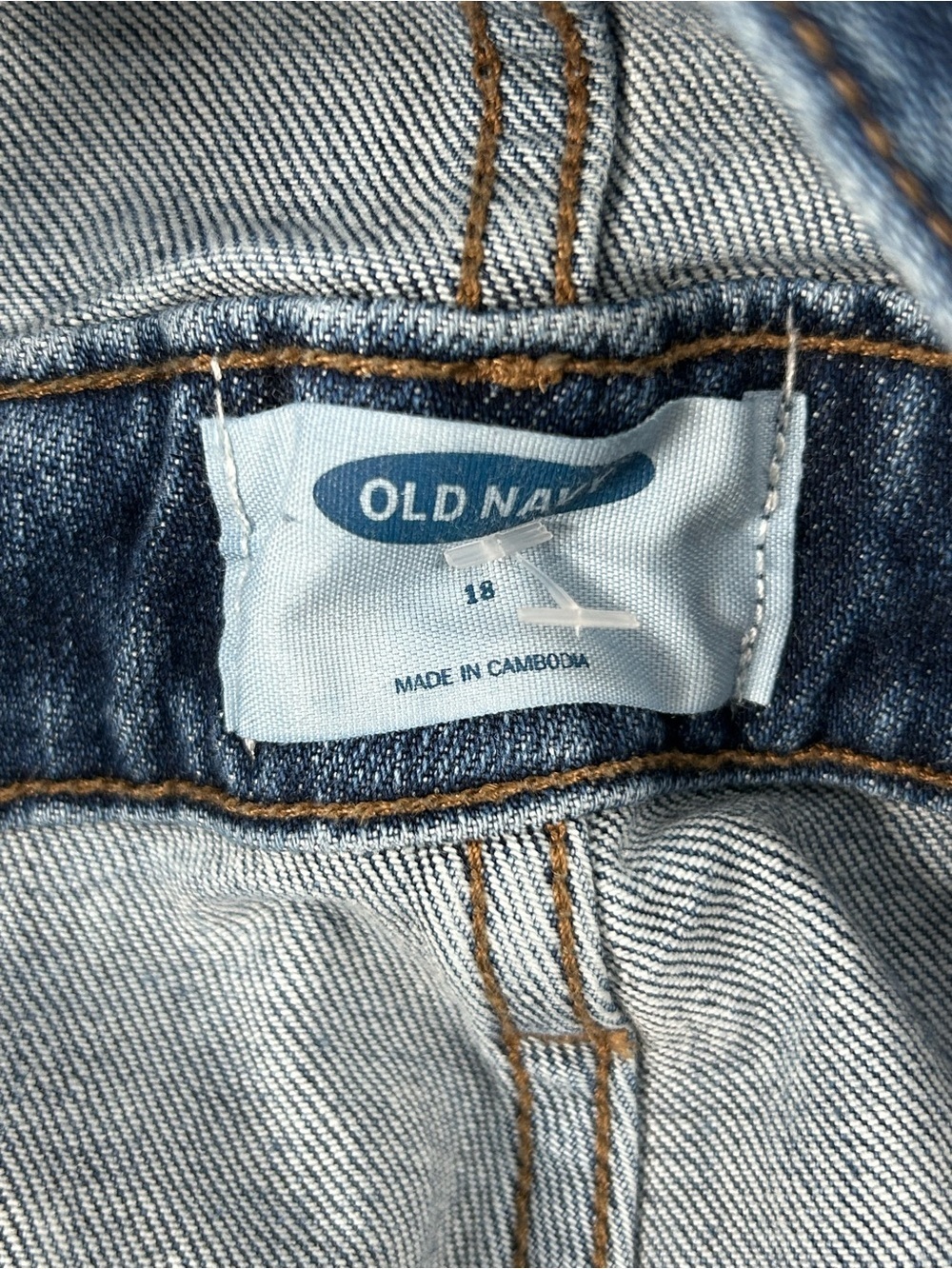 Overall Floral Boho Denim Old Navy Size 18 (Fits size L/ XL women’s) Upcycle - Picture 8 of 15